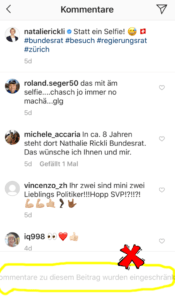 Instagram zensuriert SVP Politikerin Natalie Rickli