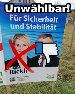 Liebe SVPler, Natalie Rickli nicht mehr in den Zürcher Regierungsrat!