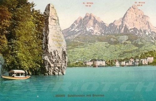 #wilhelmtell #schillerstein #mythenstein #mythen #brunnen #postkarte