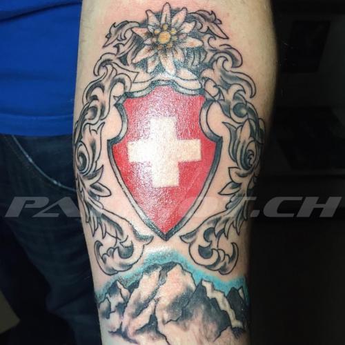 #tattoo #tattoos #edelweiss #schild #schweizerkreuz #berge