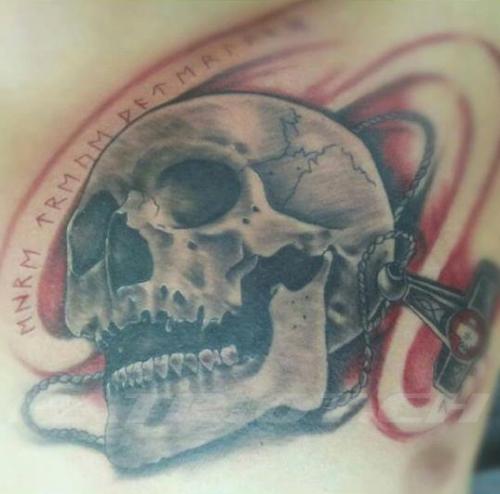 #tattoo #tattoos #skull #thorshammer #848 #1291 #ehretreuevaterland