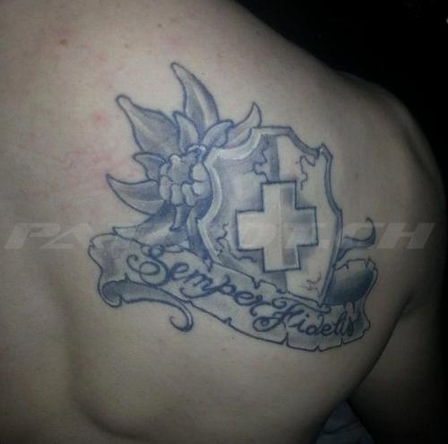 #tattoo #tattoos #edelweiss #schild #semperfidelis #semperfi #immertreu